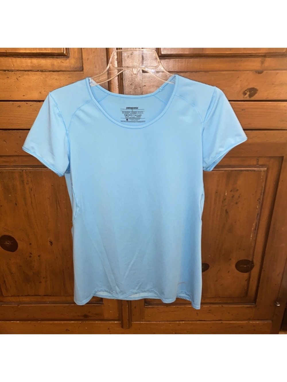 Women’s PATAGONIA/Common Threads SS Top Tee Base Athletic Shirt-Large-Blue